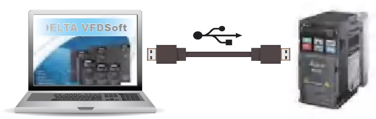 Puerto USB incorporado variadores de velocidad marca delta